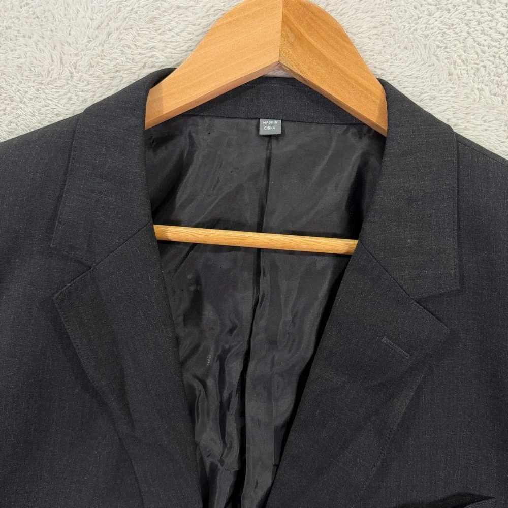 Bonobos Men 46R Standard Fit Blazer Jacket Gray 2-Button Sport Coat Wool Stretch